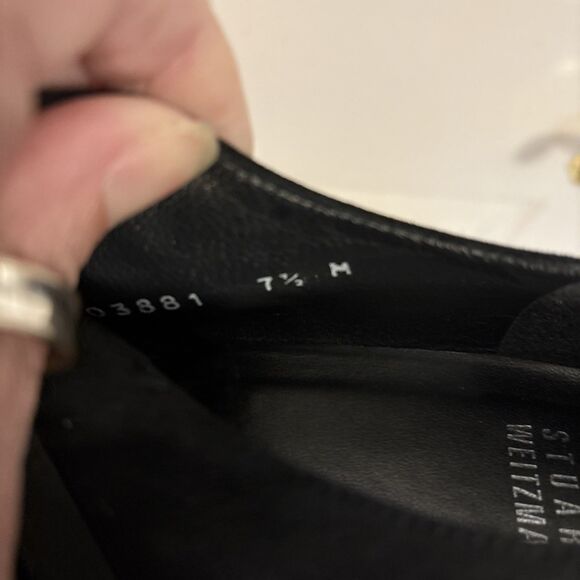 Stuart Weitzman Womens Black Suede Wedge Loafer Old Money Luxurious Latex sz 7.5 - Picture 13 of 16